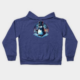 Snowy City Stroll with Penguin Kids Hoodie